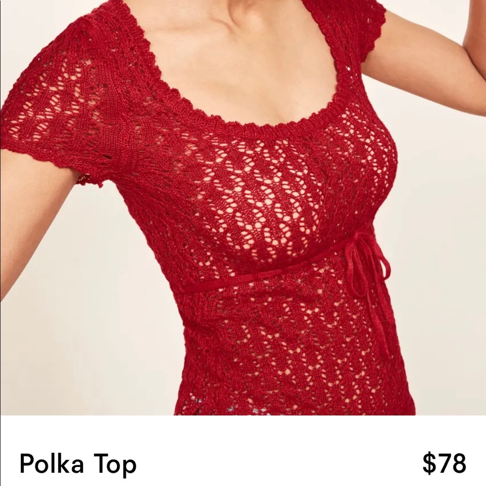Reformation Polka Crochet Top